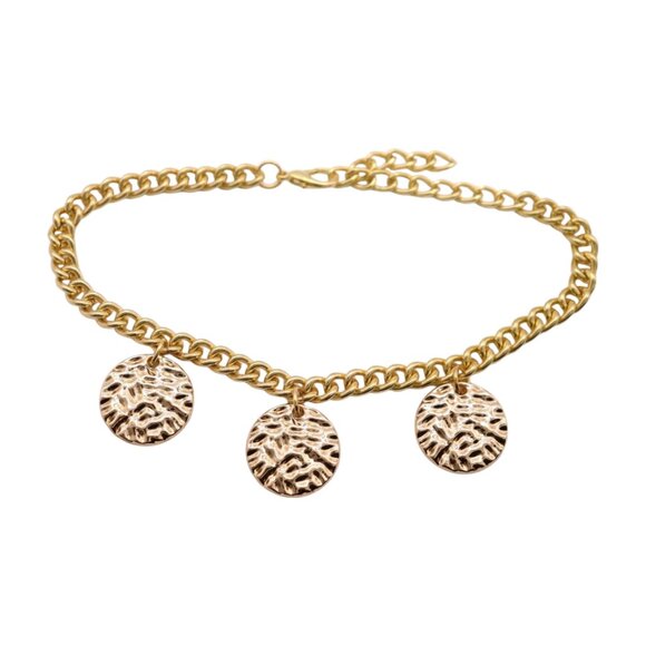 NEW Women Gold Metal Western Boot Chain Bracelet Anklet Shoe 3 Circles Charm SET - Picture 17 of 17